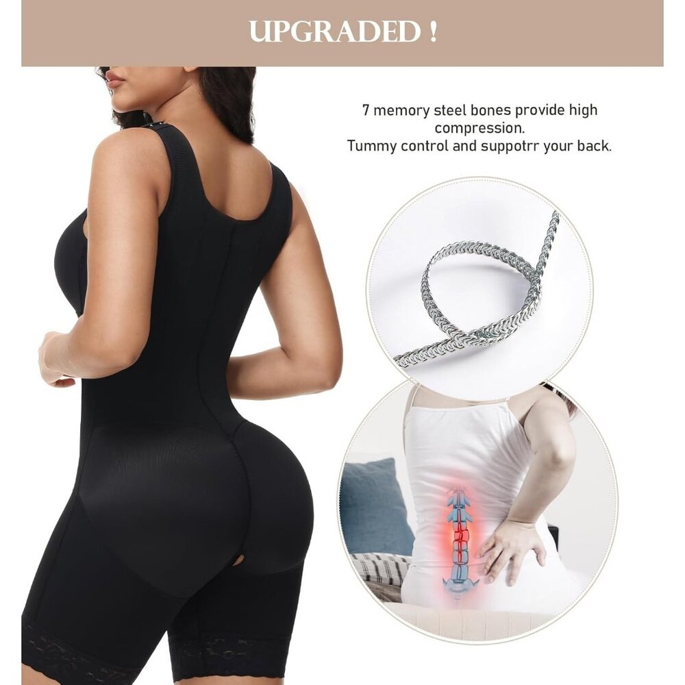 Women's Shapewear Postpartum Garment Tummy Control Surgery Black Body Shaper - Picture 3 of 5